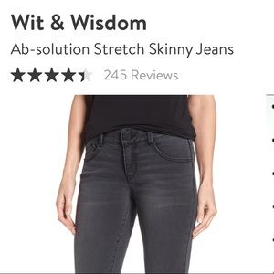 Wit and Wisdom Ab-solution skinny jeans